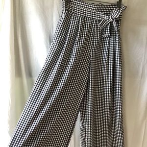 Zara Paper Bag Gingham Style Pants